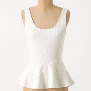 Anthropologie~Ganni~ White Peplum Top~Medium
